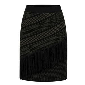 Romeo + Juliet Couture NWT Women's Skirt Sz Medium Black Stretchy Flapper Skirt